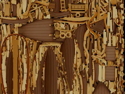 Golden Boat 3D model