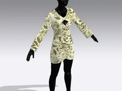 Woman Cloth Dress Low-poly 3D model