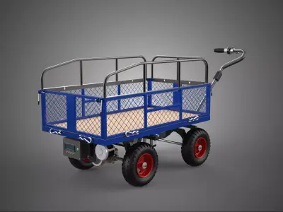MOTORIZED ALL TERRAIN BED RAILS UTILITY CART OUTDOOR WHEELBARROW 3D model