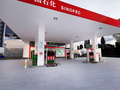 gas station  Low-poly 3D model order