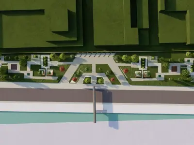 park-public park-Private Park Landscape 3D model 5