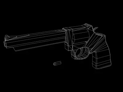 Low Poly Revolver Free low-poly 3D model