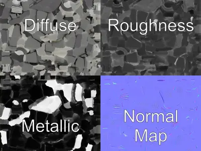 Cluster Bomb Realistic Metallic Mesh model pack Low-poly 3D model