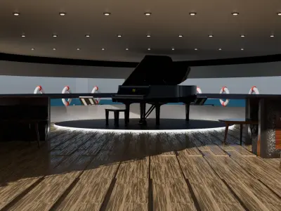 yacht 3D with mapping Low-poly 3D model