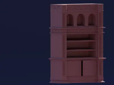 Bookcase Low-poly 3D model purchase