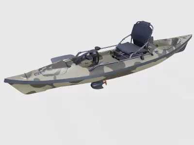 Fishing Kayak 01 Low-poly PBR Low-poly 3D model