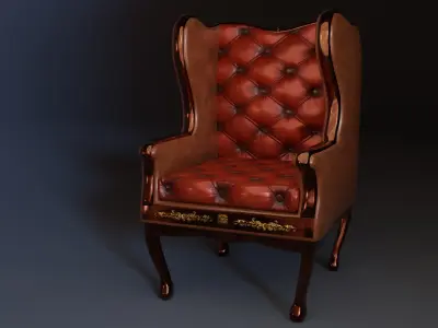 Victorian Armchair Low-poly 3D model