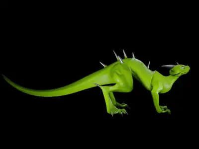 Lowpoly Rigged Lizard-Dragon Low-poly 3D model
