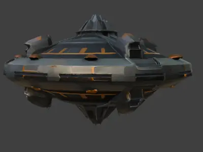 Spaceship  Sci-Fi Game-Ready 3D Model with PBR Textures Low-poly 3D model