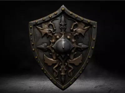 Medieval Cursed Shield High-poly 3D Model 3D model