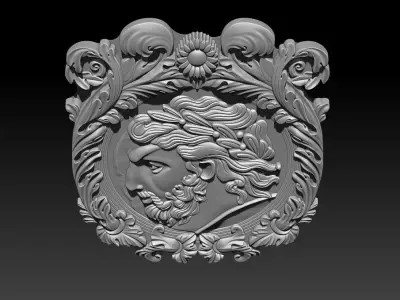 Roman coin frame 3D print model
