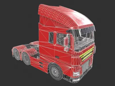 Semi Truck Low-poly 3D model purchase