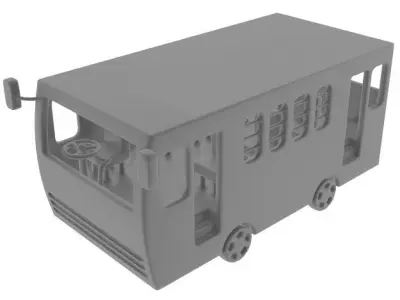 Mini Bus Low-poly 3D model purchase