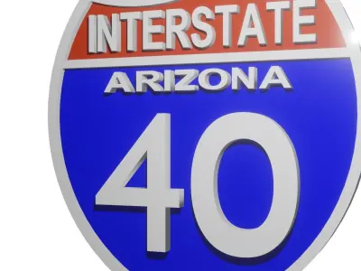 Sign Arizona Interstate 40 3D model
