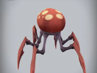 Micofang Fungal Predator Stylize Mushroom Creature Free low-poly 3D model