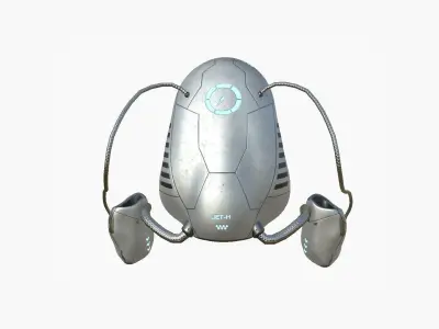 Jetpack H07 Light Steel - SciFi Character Design Low-poly 3D model