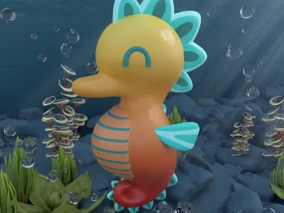 Stylized Seahorse 3D model