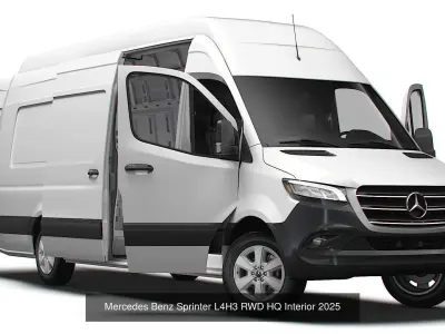 Mercedes Sprinter Panel Van HQ Interior 2025 3D Model Collection