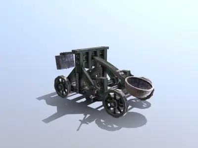 Medieval Catapult Low-poly 3D model