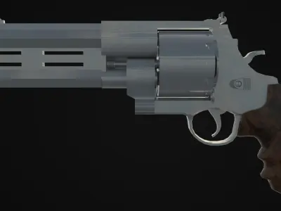 12-shot Revolver Low-poly 3D model