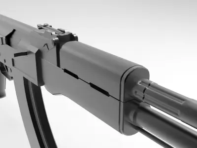 Ak-47 Without Textures Low-poly 3D model