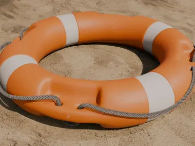 Lifebuoy Ring Life Preserver Low-poly 3D model