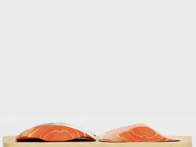 Wood Centerpiece with Fish 3D model