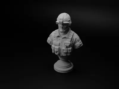 Modern Special Forces Soldier Bust Chess 3D print model purchase