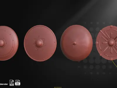 30 Medieval Shield Base Mesh Low-poly 3D model