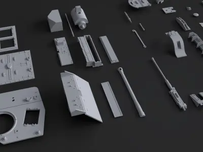 Kitbash Kit - 80 Original Star Wars Parts 3D model