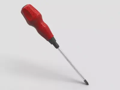 Screwdriver Low-poly 3D model 7