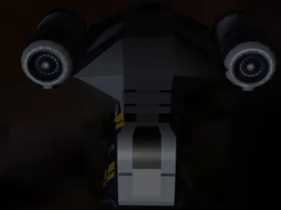 The Mandalorian Razor Crest spaceship Low-poly 3D model