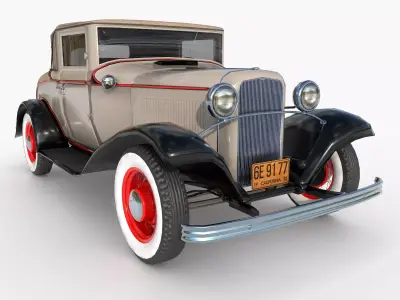 1932 Ford Model 18 Sports Coupe Low-poly 3D model