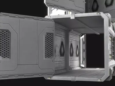 Sci-fi Container v4 Low-poly 3D model