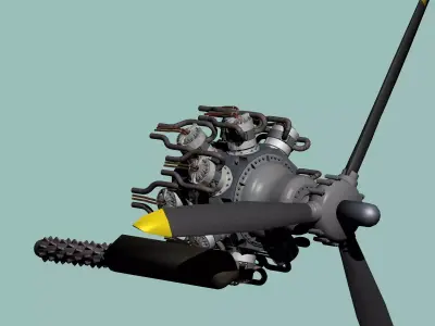 Bristol Hercules aircraft engine 3D model