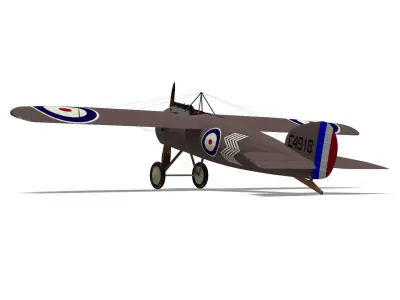 bristol m 1 british biplane 3D model
