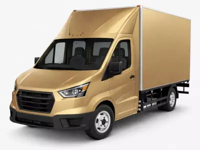 Generic Box Truck Neutral Cargo Transport Vehicle 02 3D model