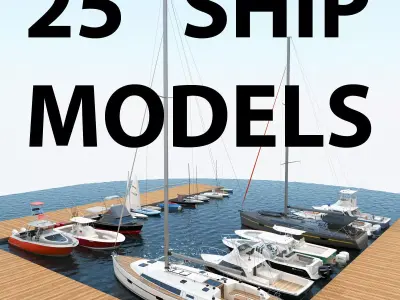 25 Yacht and Boats models collection 3D model