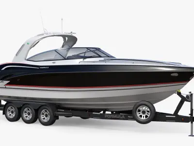 Formula 350 FX Luxury Sport Boat and Trailer Phoenix 3D model