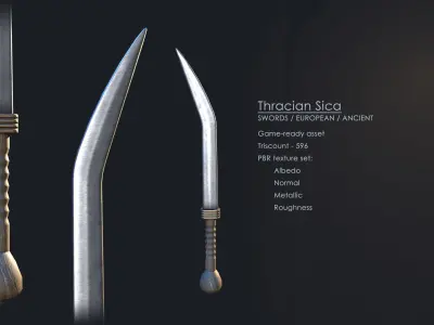 Thracian Sica Low-poly 3D model