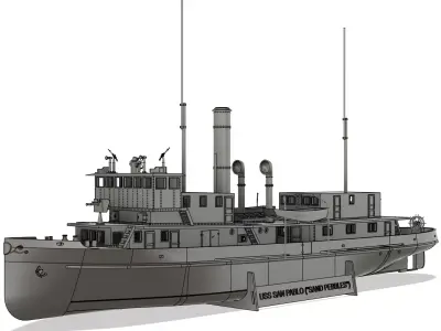 USS San Pablo - The Sand Pebbles - RC Model 1-48 3D print model