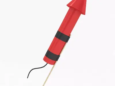 Firework Rocket Low-poly 3D model
