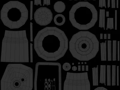 Truck Headlight Low-poly 3D model
