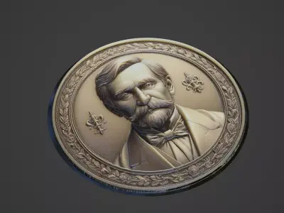 Louis Pasteur Medallion 3D print model