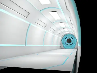 scifi corridor 3D model order