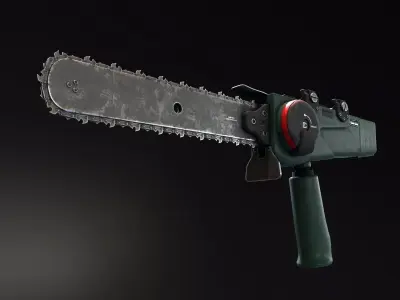 Rifle Chainsaw Attachment Low-poly 3D model
