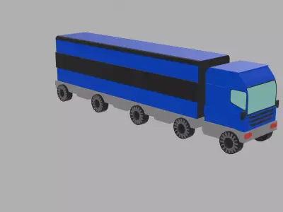 low polygon truck Low-poly 3D model