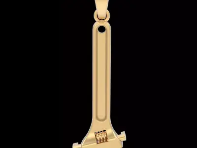 Wrench pendant silver gold printable jewelry 3D model 3D print model