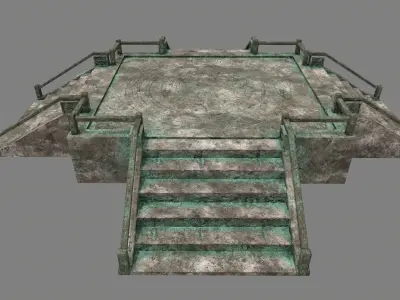 stairs stone staircase with metal railings Low-poly 3D model purchase