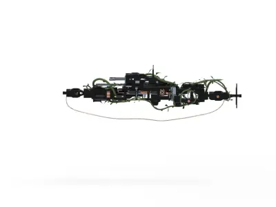 Firearms Fantasy  Firearms with chains and straps 3D model